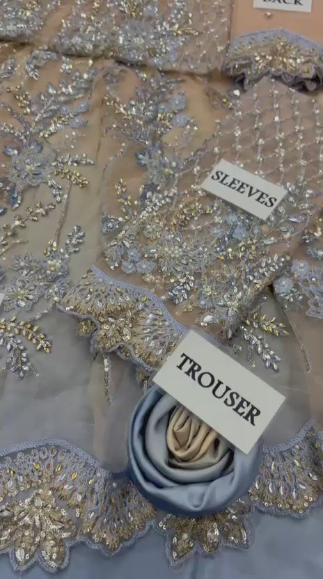 Maria.B Luxury Net Embroidered Unstitched MX 6011