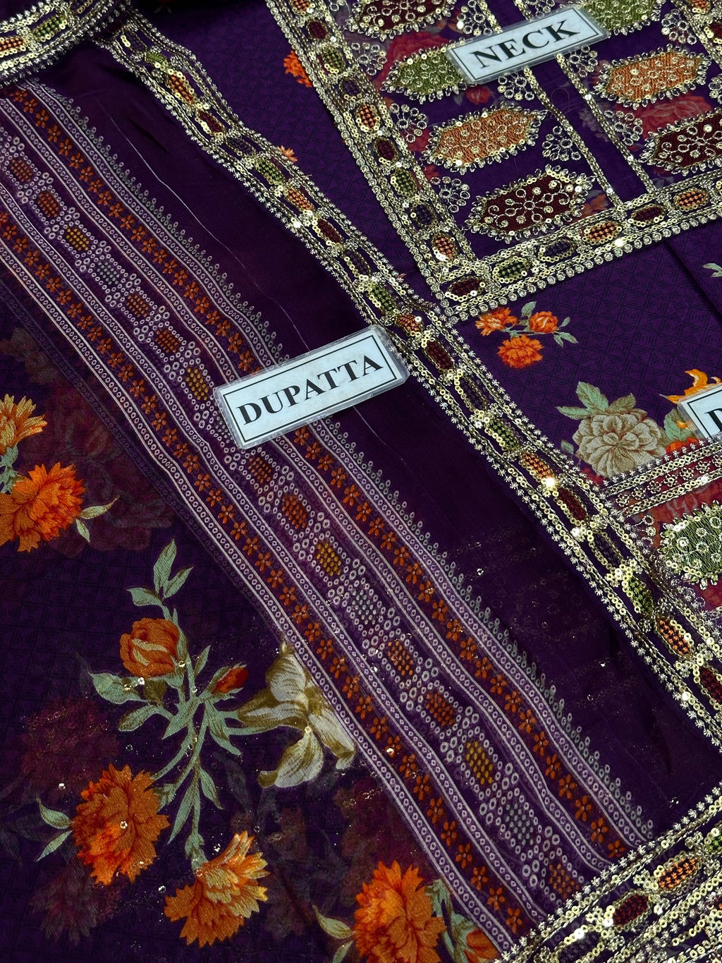 Aneela's Collection Lawn Purple LS 8023