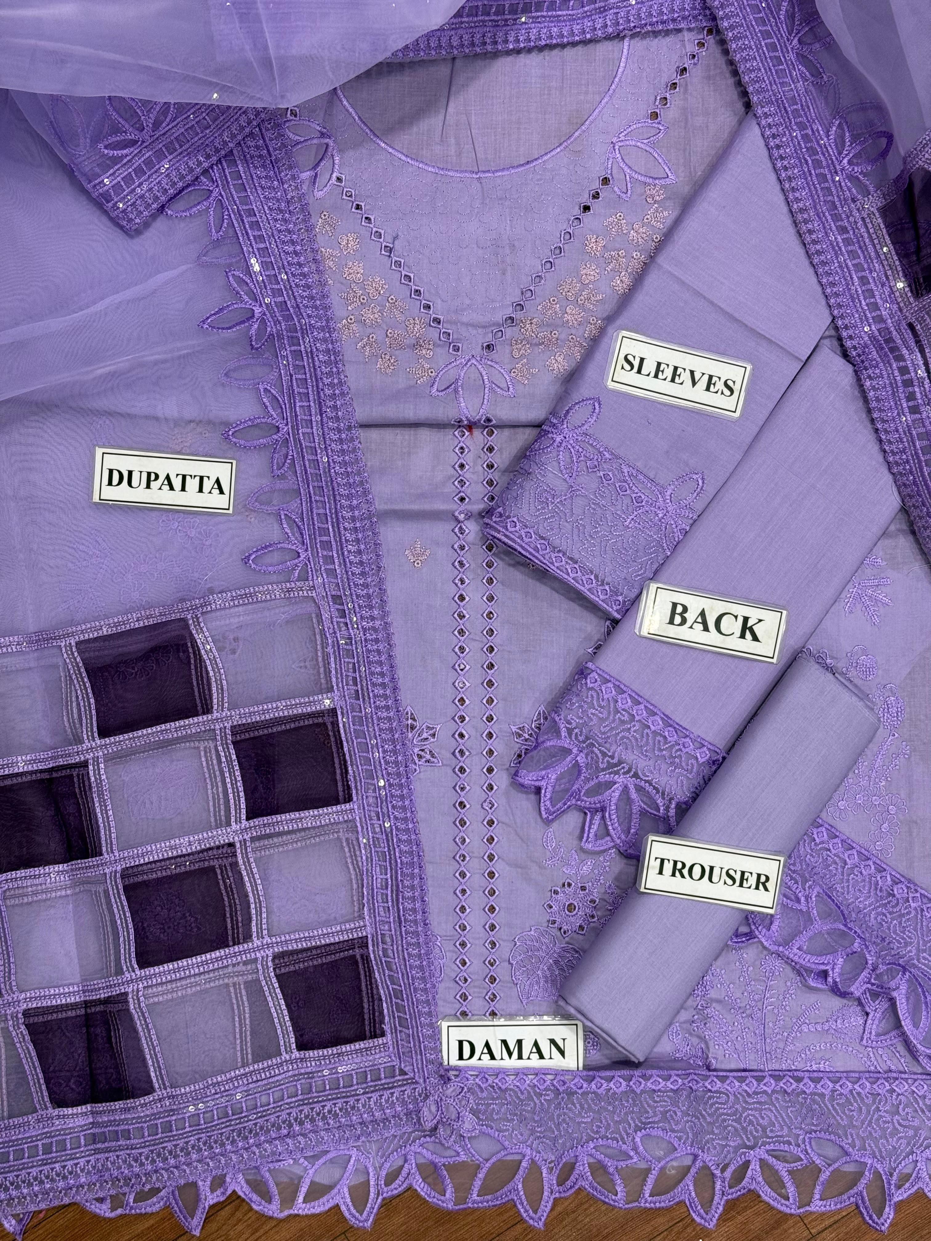 Sweet Lilac Luxury Cotton Suit SK 7087