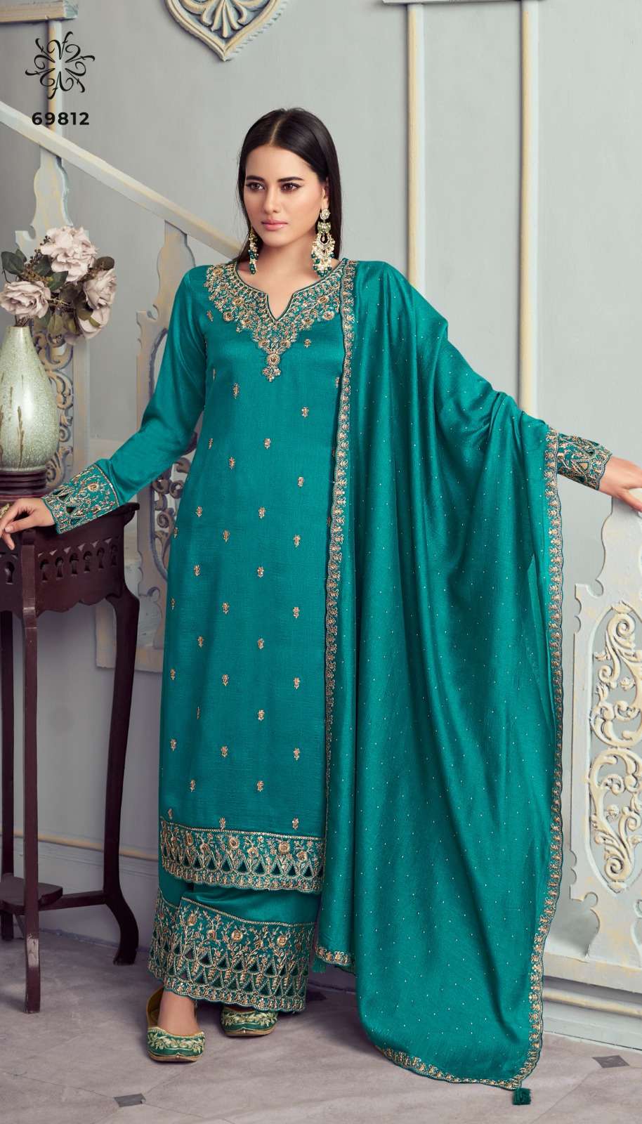 Indian Style Embroidered D.No 69812