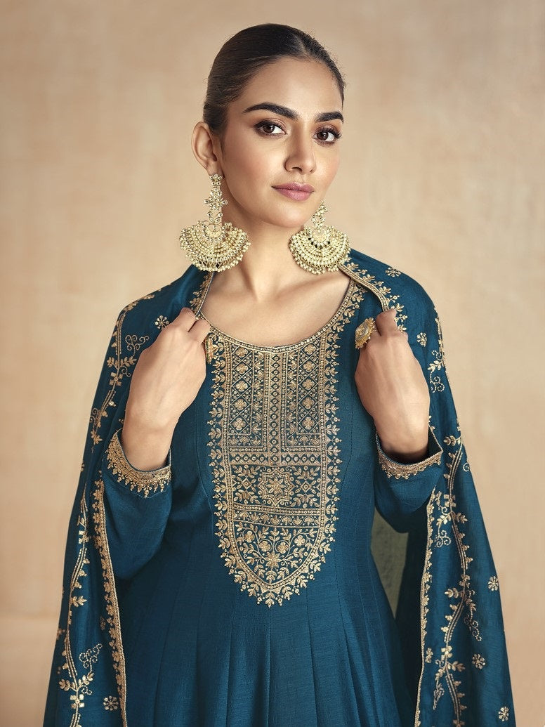 Indian Style Embroidered Stitched Maxi D.No 10103