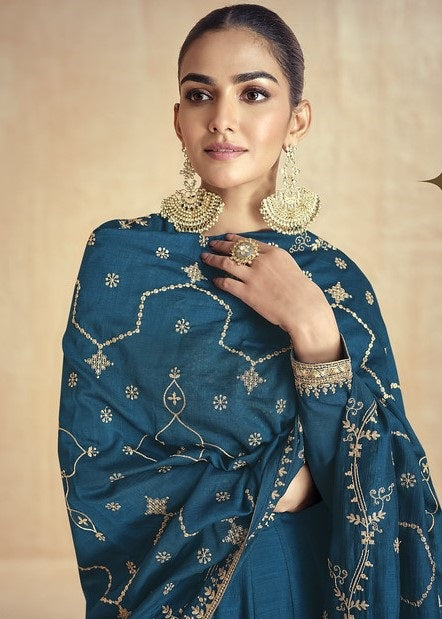 Indian Style Embroidered Stitched Maxi D.No 10103